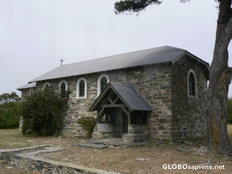 Postcard The old church on the island