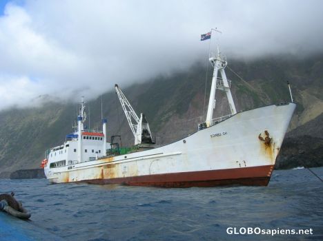 Postcard My fishing ship in Tristan da Cunha island