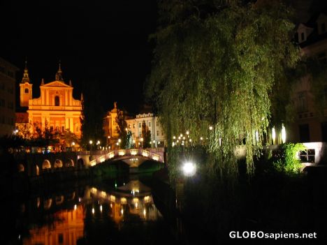Postcard Ljubljana by night