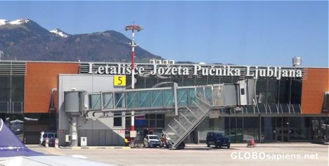 Postcard Ljubliania airport building