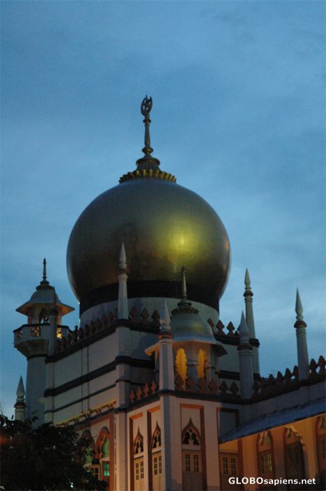 Postcard Sultan Mosque, Singapore at Dusk