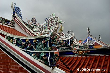 Postcard Temple Roof Detail, Lian Shan Shuang Lin Monastery