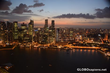 Postcard Singapore's cityscape at dusk 