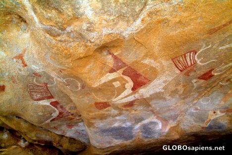 Postcard Las Geel - colourful prehistoric art