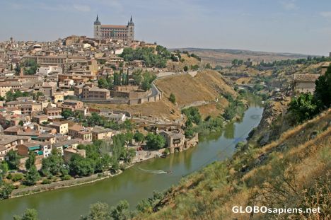 Postcard Toledo, Spain: El río Tajo y el Alcázar