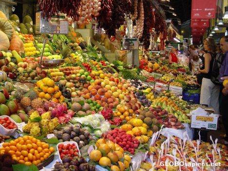Postcard Fresh Fruit Market in La Rambla