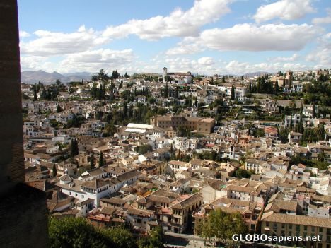 Postcard Albaicin and Sacromonte, the old Granada
