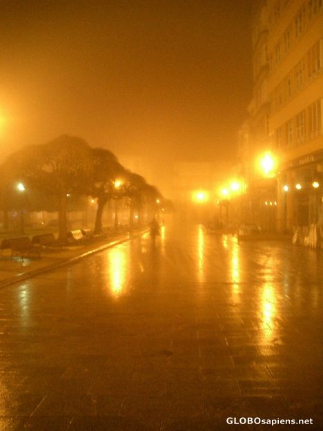 Postcard Empty street at night