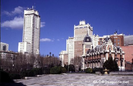 Postcard Plaza Espana in Madrid