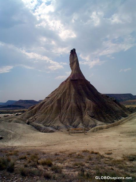 Postcard Nature\'s sculpture in the Bardenas Reales
