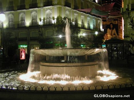 Postcard Puerta del Sol in the night