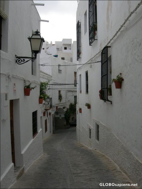 Postcard White Spanish street