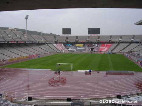 Postcard Olympic Stadium in Barcelona