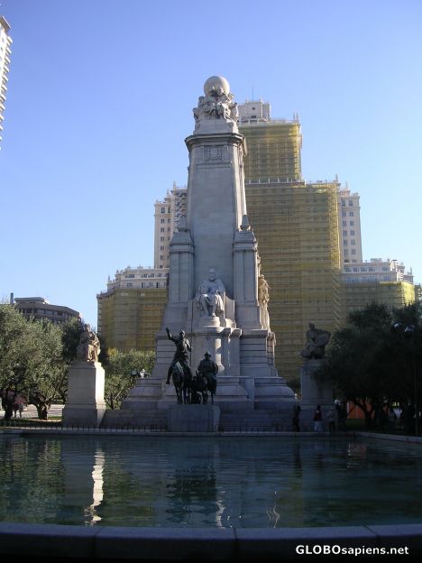 Postcard Monument to Miguel de Cervantes