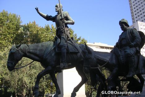 Postcard Madrid -  Don  Quixote and Sancho Panza