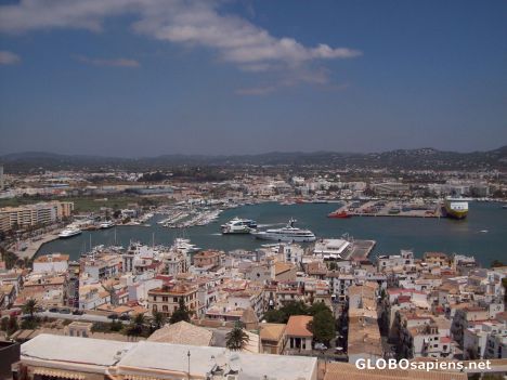 Postcard Ibiza Town, the port.
