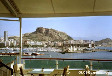 Postcard View of ALICANTE  from a big CRUISER