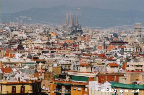 Postcard Barcelona from Montjuic