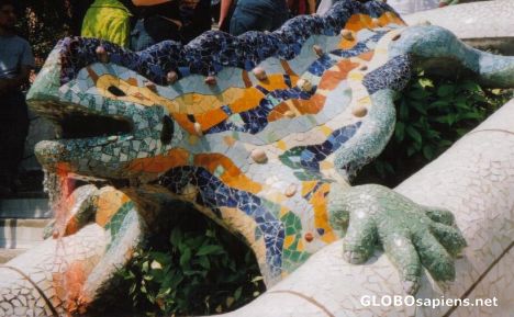 Postcard Gaudi Lizard