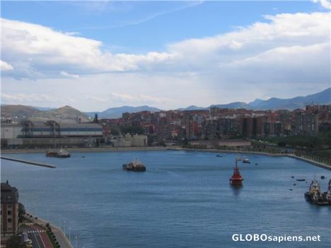 Postcard View from the Bridge in Portugalete
