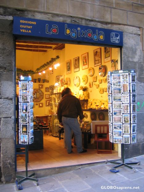 Postcard Little shop in the Gothic Quarter