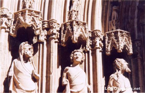 Postcard saints on the cathedral