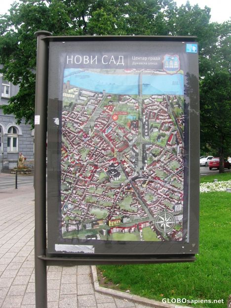 Postcard Map of Novi Sad