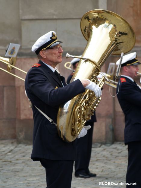 Postcard Band Member in the Royal Palace Grounds