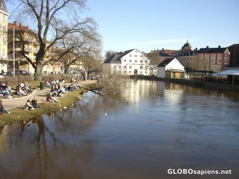 Postcard Uppsala, Fyris River