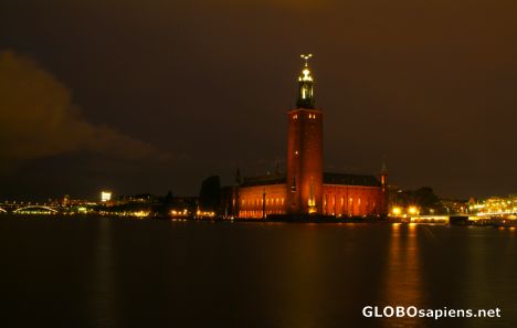 Postcard Stockholm (SE) - cityhall at night