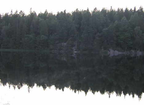 Postcard reflection of a swedish lake
