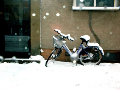 Postcard snowing in Boräs