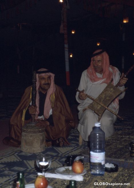 Postcard Bedouin musicians
