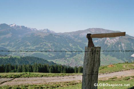 Postcard View of Lenk from the Alp