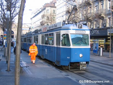 Postcard Typical trams in Zürich