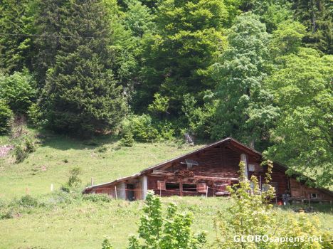 Postcard Alpine Farm house on Brienzer Rothorn