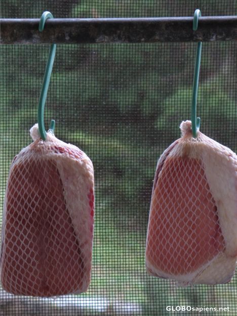 Postcard Drying of Meat