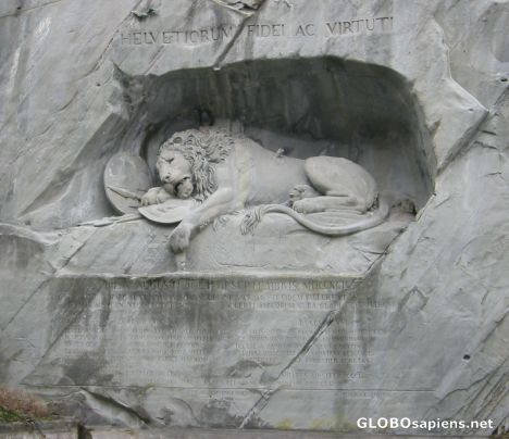 Postcard Dying Lion of Lucerne Monument
