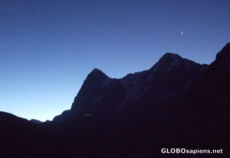 Postcard Venus rises over Monch and Eiger