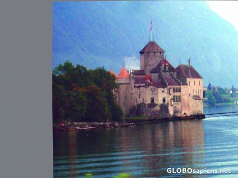 Postcard Lake Geneva with Castle