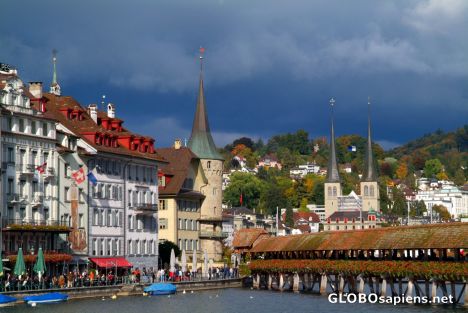 Postcard Lucerne - where the bridge leads
