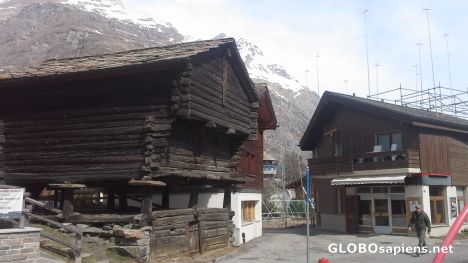 Postcard Old houses in Zermatt
