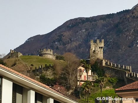 Postcard Bellinzona - city of three castles.