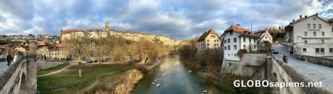 Postcard Fribourg -the city of bridges.