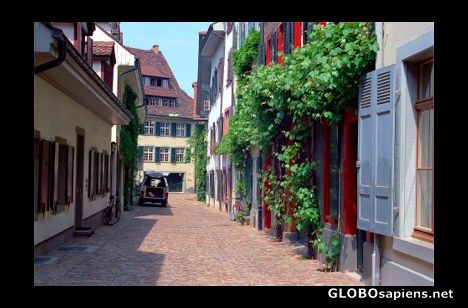 Postcard Basel streets, Switzerland