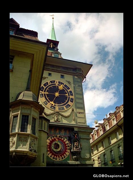 Postcard Bern town hall clock, Switzerland