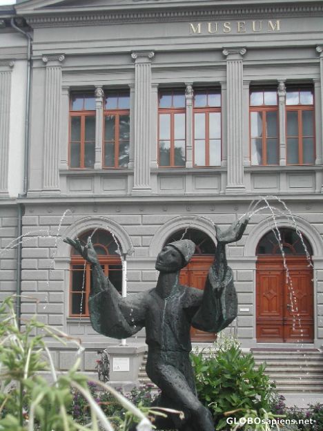 Postcard Famous Statue in Sankt Gallen