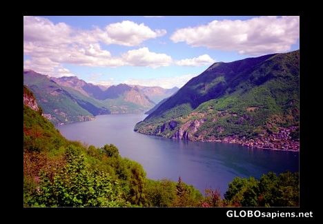 Postcard Lake Lugano, Switzerland