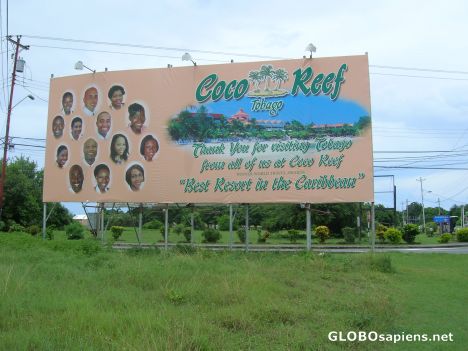 Postcard Coco Reef advertisement