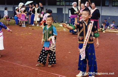 Postcard Hmong New Year games
